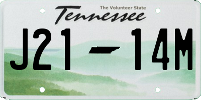TN license plate J2114M