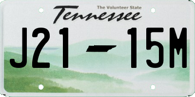 TN license plate J2115M