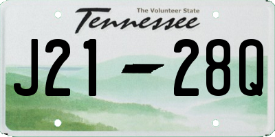 TN license plate J2128Q