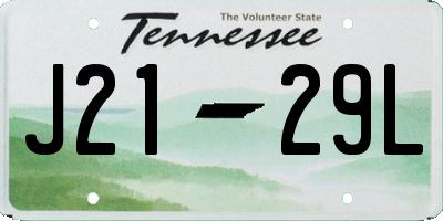 TN license plate J2129L