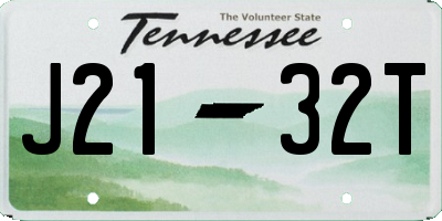 TN license plate J2132T