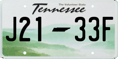 TN license plate J2133F