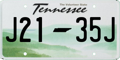 TN license plate J2135J