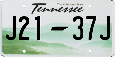 TN license plate J2137J