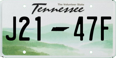 TN license plate J2147F