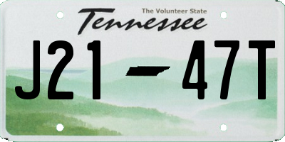 TN license plate J2147T