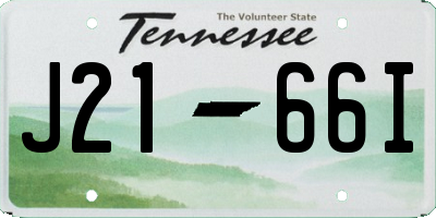 TN license plate J2166I
