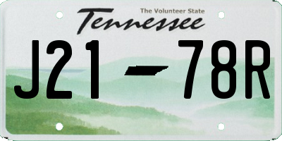 TN license plate J2178R