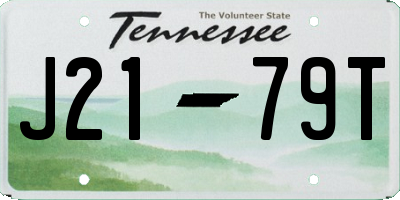 TN license plate J2179T