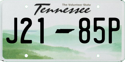TN license plate J2185P