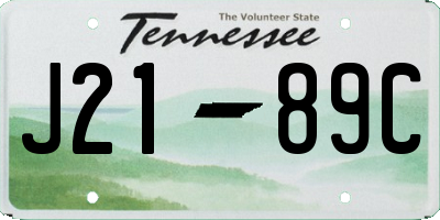 TN license plate J2189C