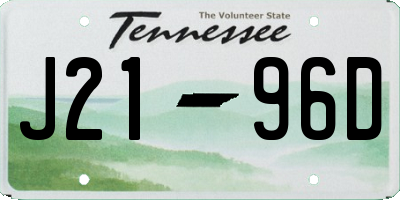 TN license plate J2196D
