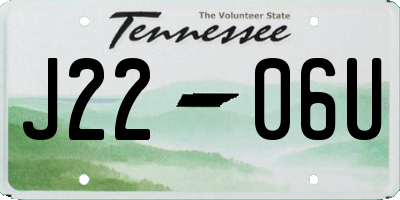 TN license plate J2206U