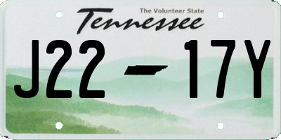 TN license plate J2217Y