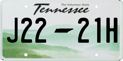 TN license plate J2221H