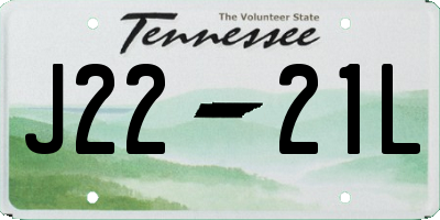 TN license plate J2221L