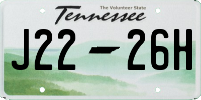 TN license plate J2226H