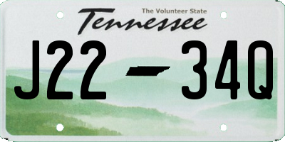 TN license plate J2234Q