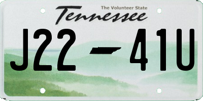 TN license plate J2241U