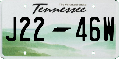 TN license plate J2246W