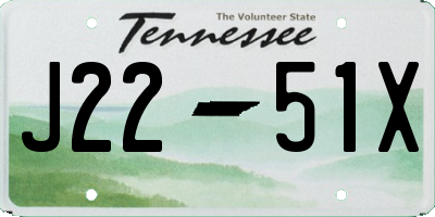 TN license plate J2251X