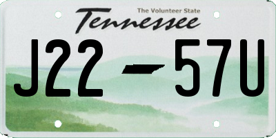 TN license plate J2257U