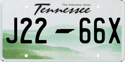 TN license plate J2266X