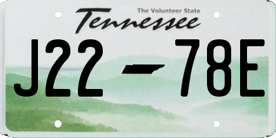 TN license plate J2278E