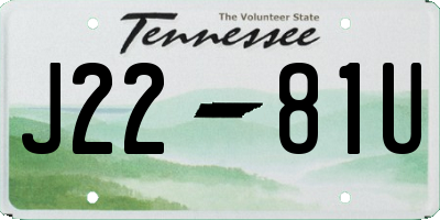 TN license plate J2281U