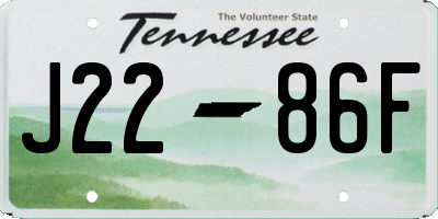 TN license plate J2286F