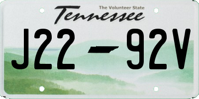 TN license plate J2292V