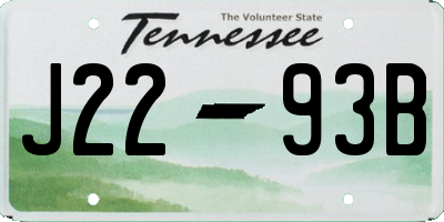 TN license plate J2293B