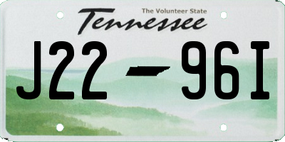 TN license plate J2296I