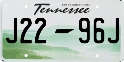 TN license plate J2296J