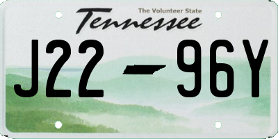 TN license plate J2296Y