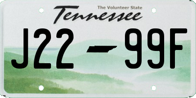 TN license plate J2299F