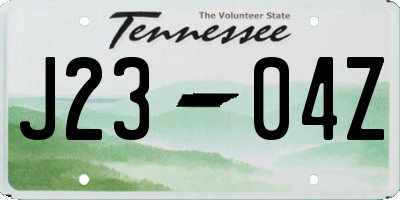 TN license plate J2304Z