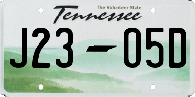 TN license plate J2305D