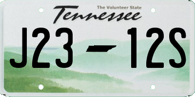TN license plate J2312S
