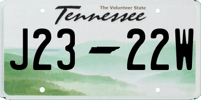 TN license plate J2322W