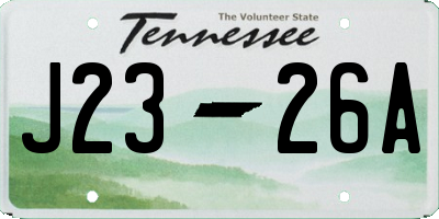 TN license plate J2326A