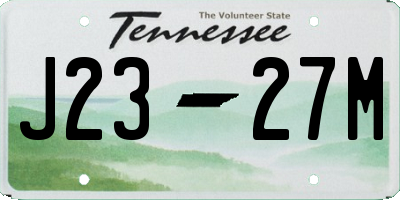 TN license plate J2327M