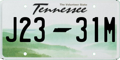 TN license plate J2331M
