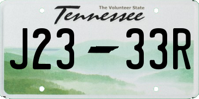 TN license plate J2333R