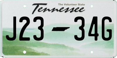 TN license plate J2334G