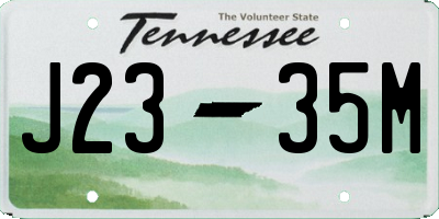 TN license plate J2335M