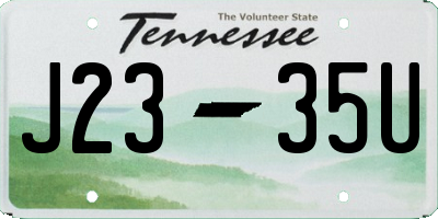 TN license plate J2335U