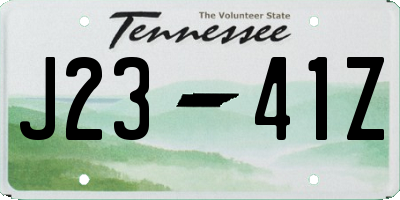 TN license plate J2341Z