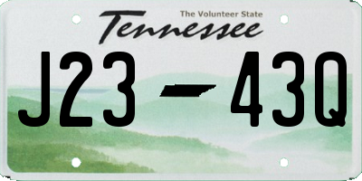 TN license plate J2343Q
