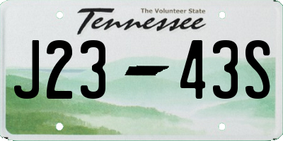 TN license plate J2343S